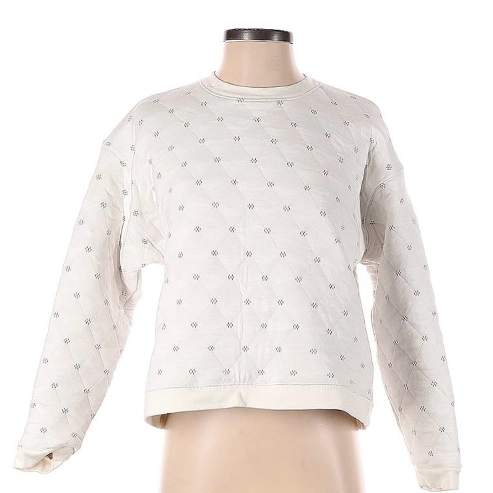 Madewell White Quilted Sweater